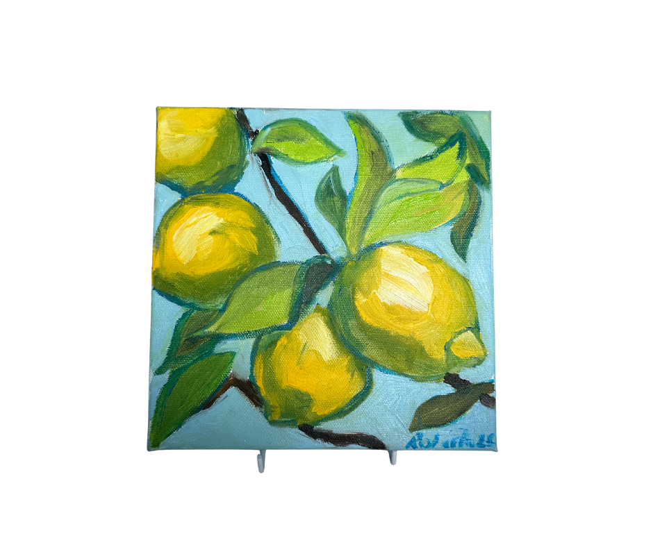 Lemon on Blue Canvas