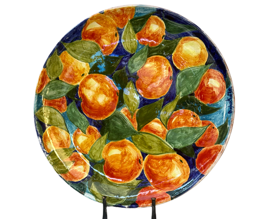 Bright Orange Round Serving Plate